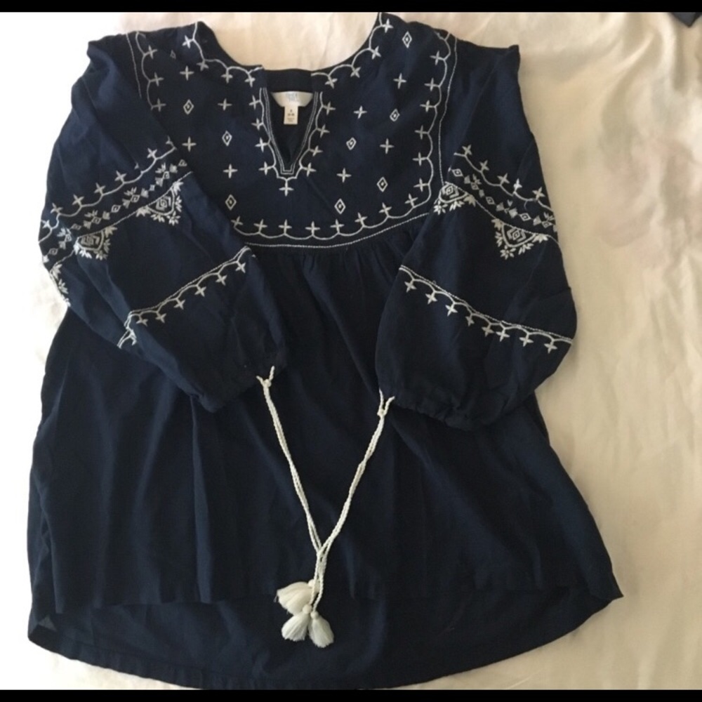 🌞Blue peasant blouse size S